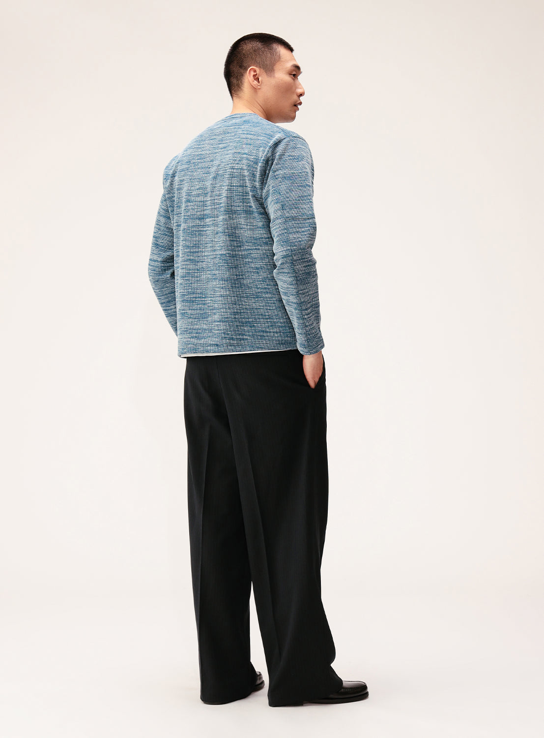 Double-Faced Rib Knit Long-Sleeve Top