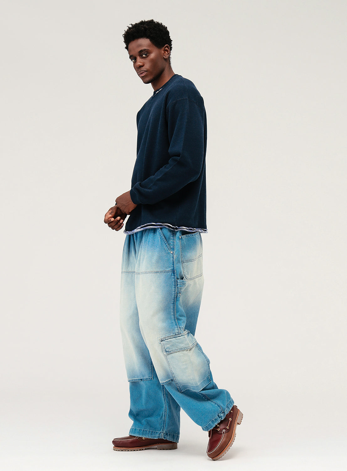 Double Knee Wide Cargo Pants