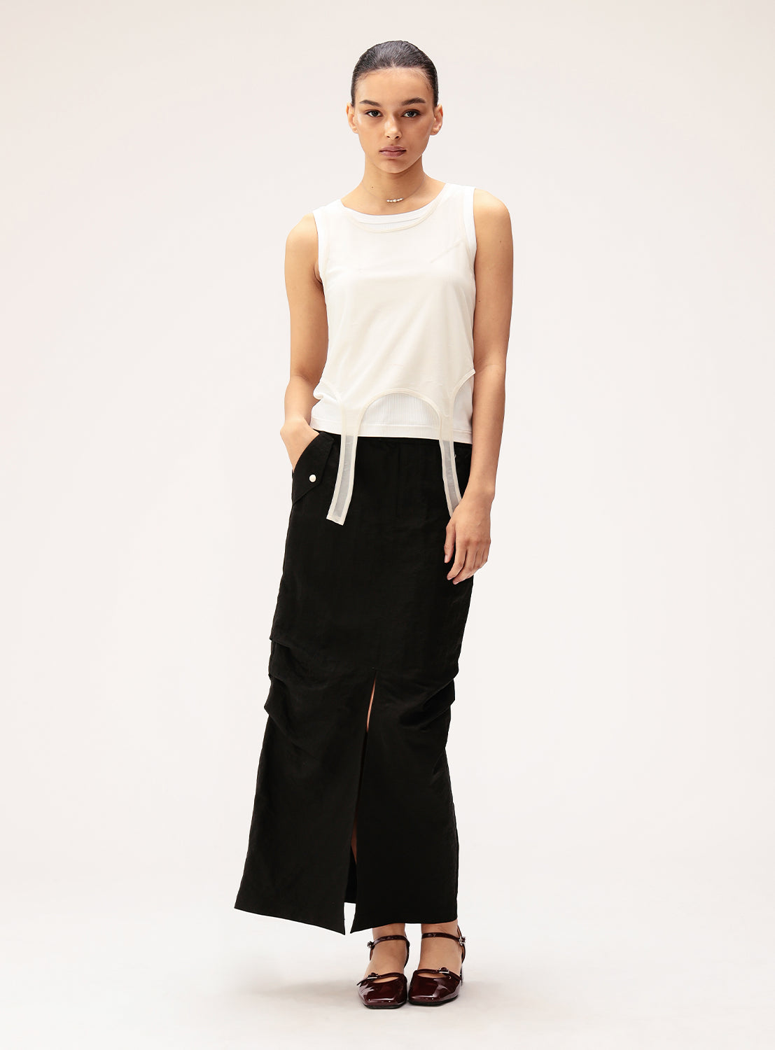 Double Waist Tuck Skirt