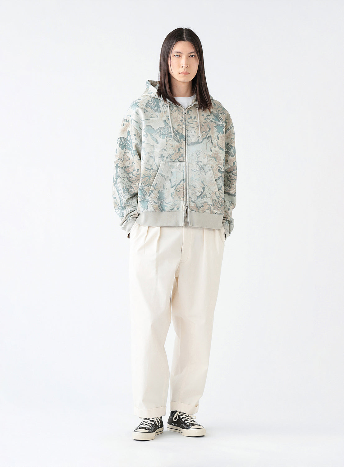 Faded Camo Zip Up Hoodie
