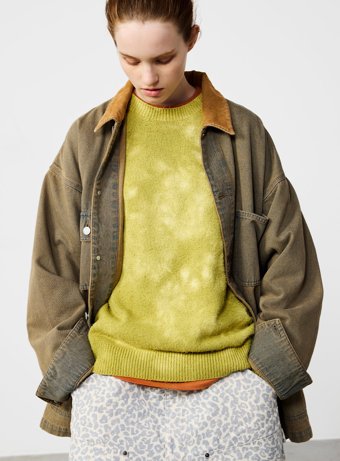 Faded Denim Relaxed Fit Coverall Jacket