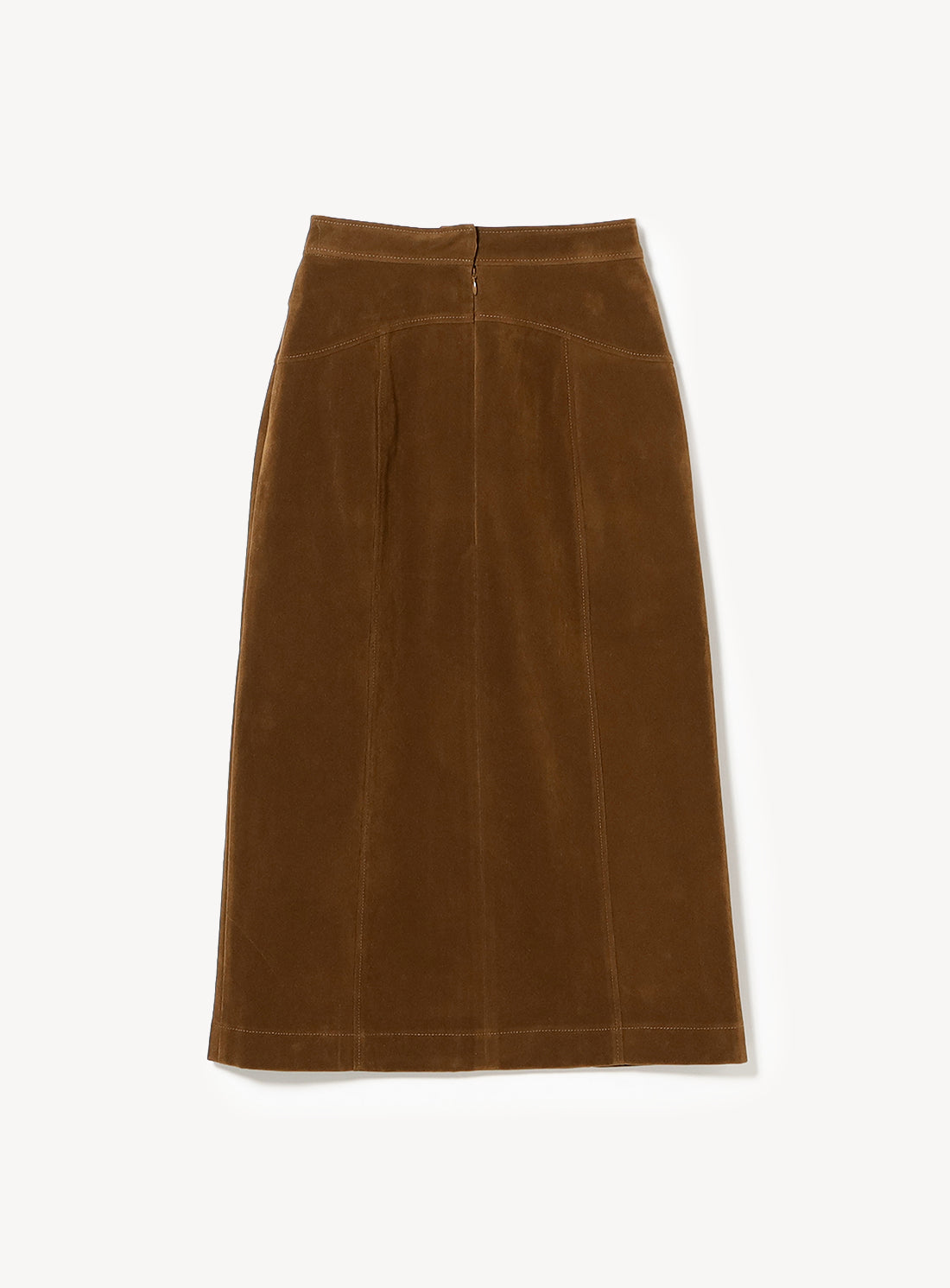 Faux Suede Zip Slit Skirt