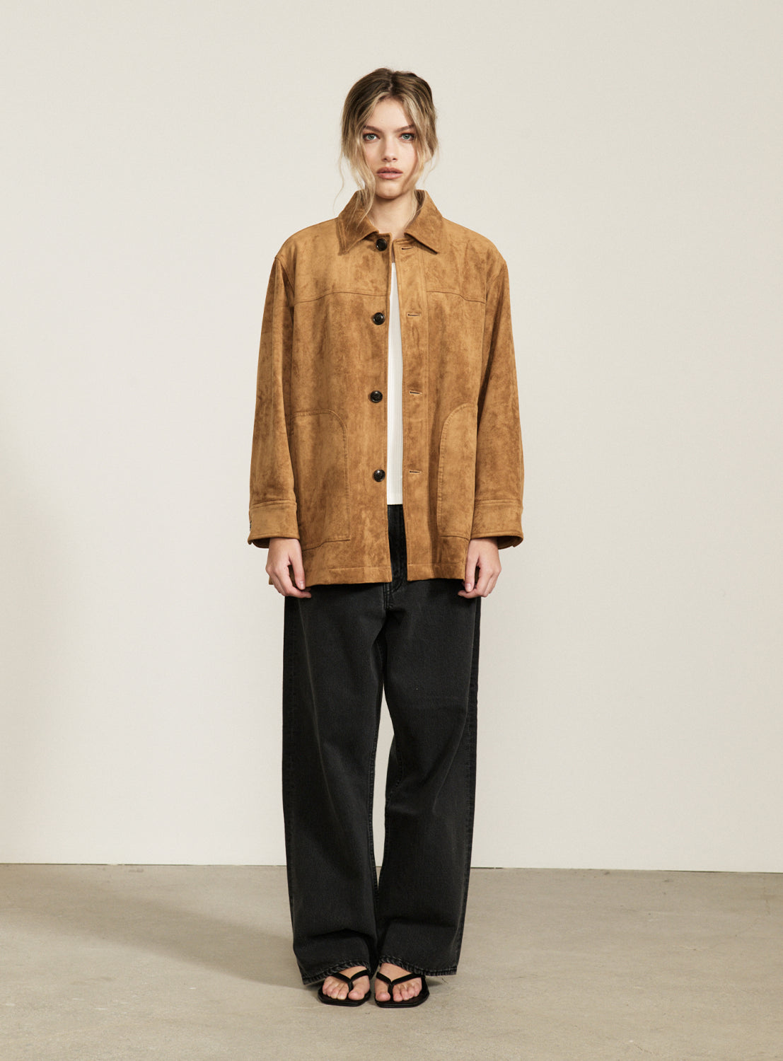 Faux Suede Half Coat