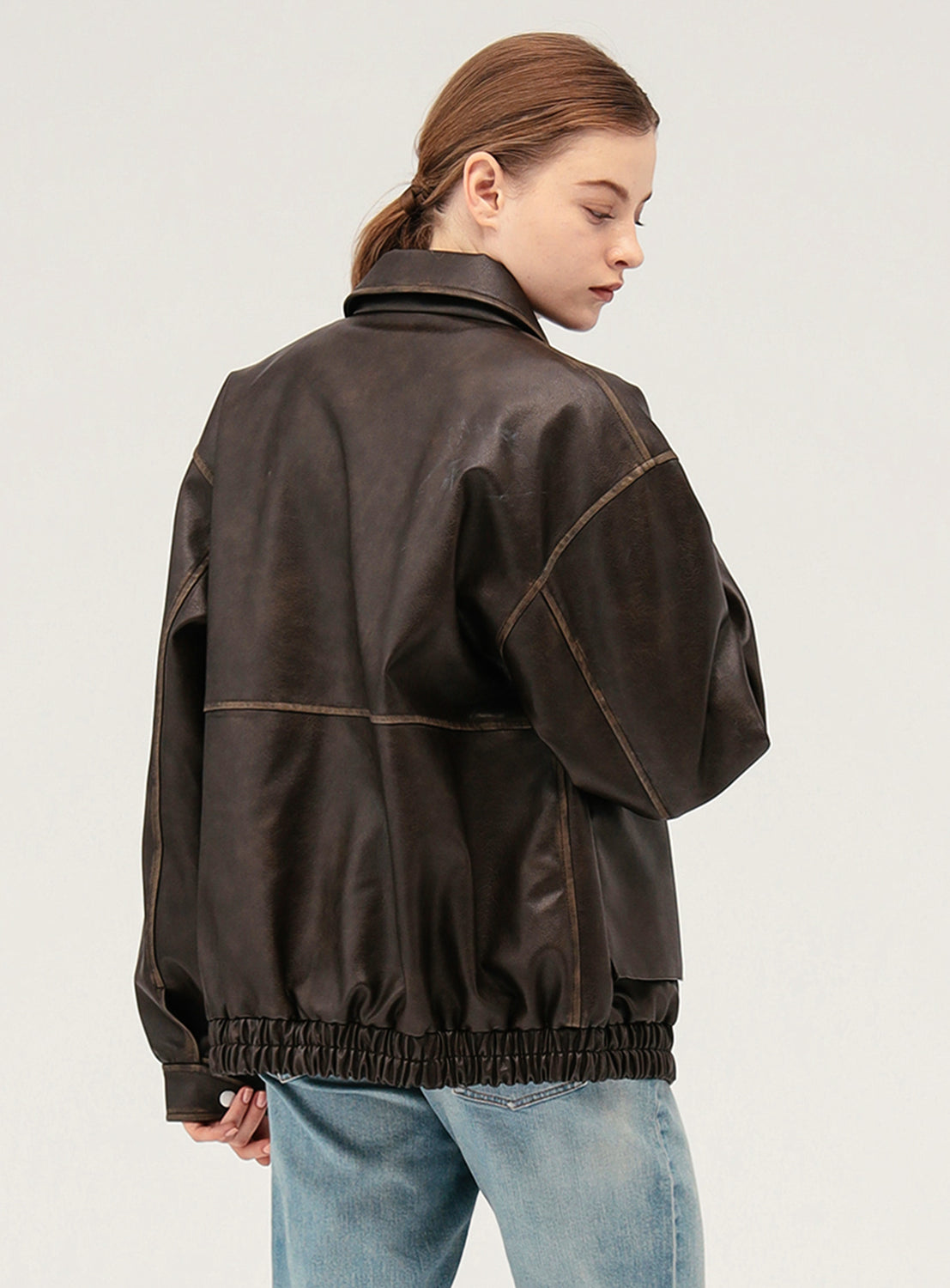 Faux Leather Flight Jacket