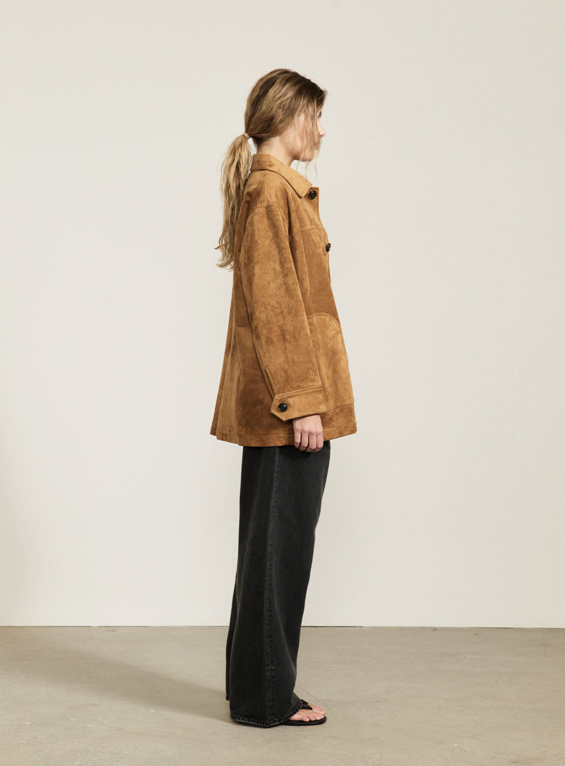 Faux Suede Half Coat