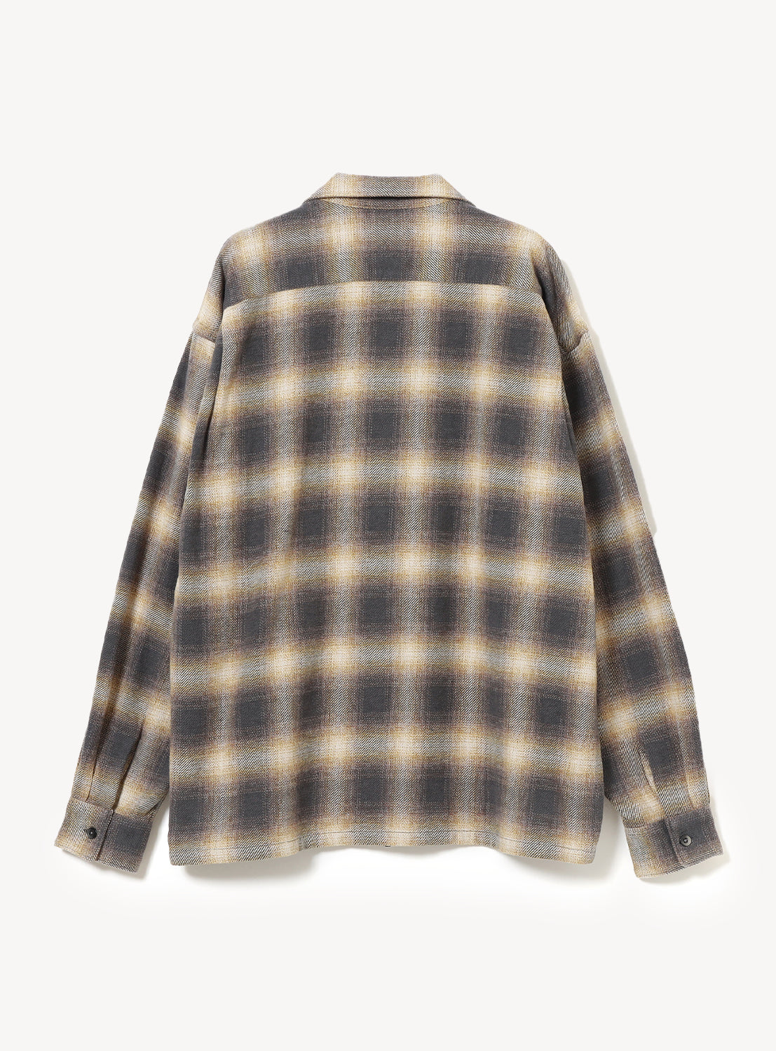 Flannel Zip Open Collar Shirt