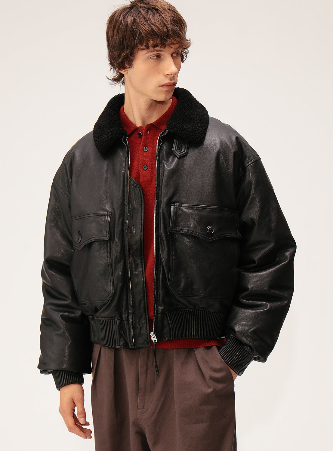G-1 Sheep Leather Down Jacket