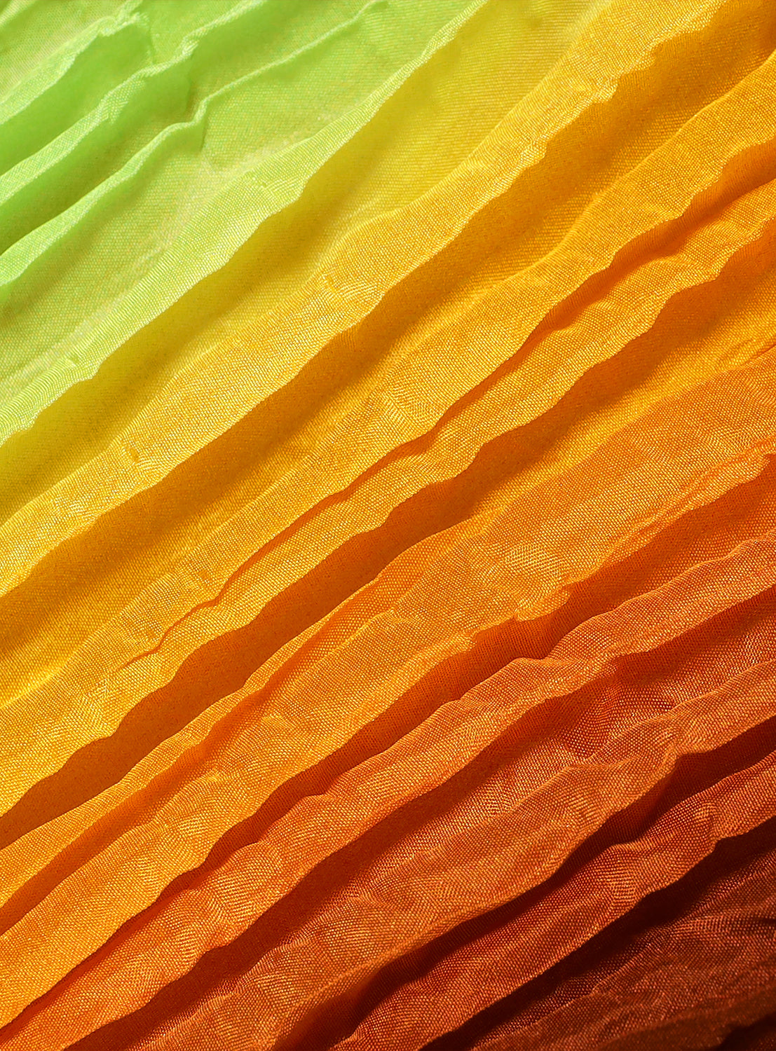 A detailed close-up of the vertically striped fabric, showing the texture and blend of colors.