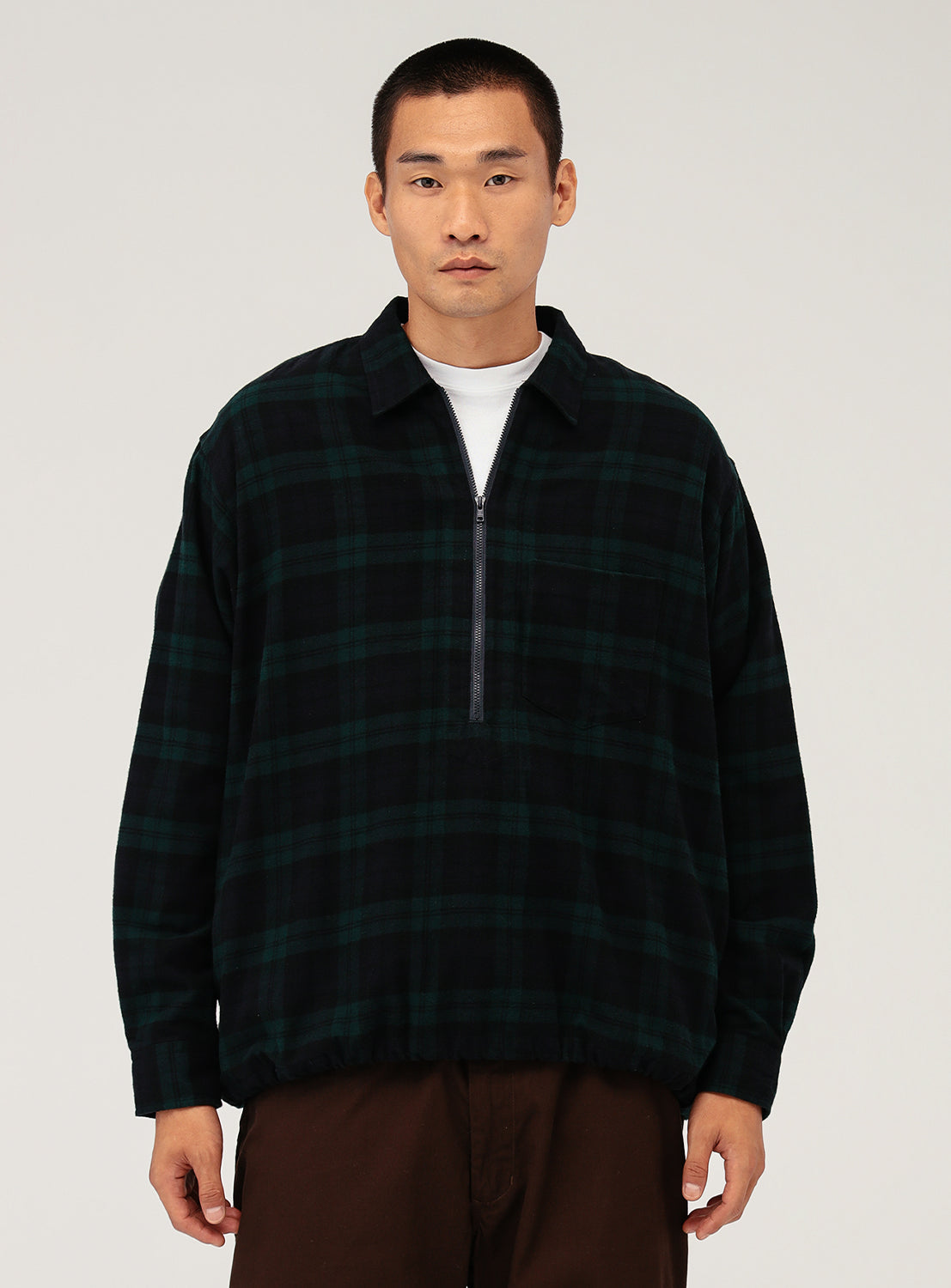 Half Zip Check Shirt