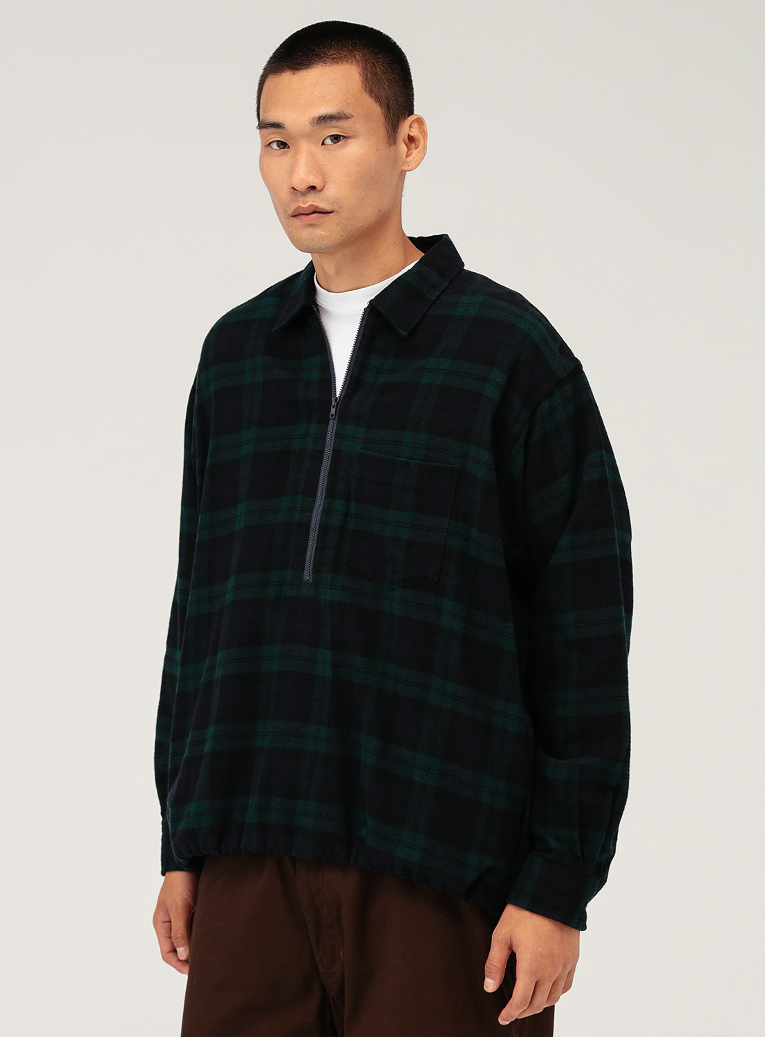 Half Zip Check Shirt