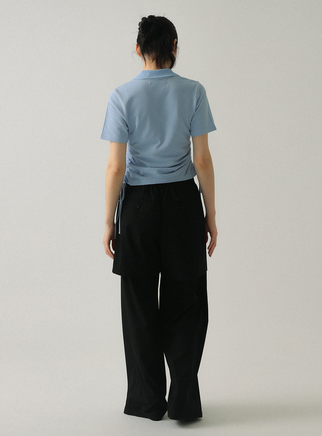 Half Layered Wide-Leg Trousers
