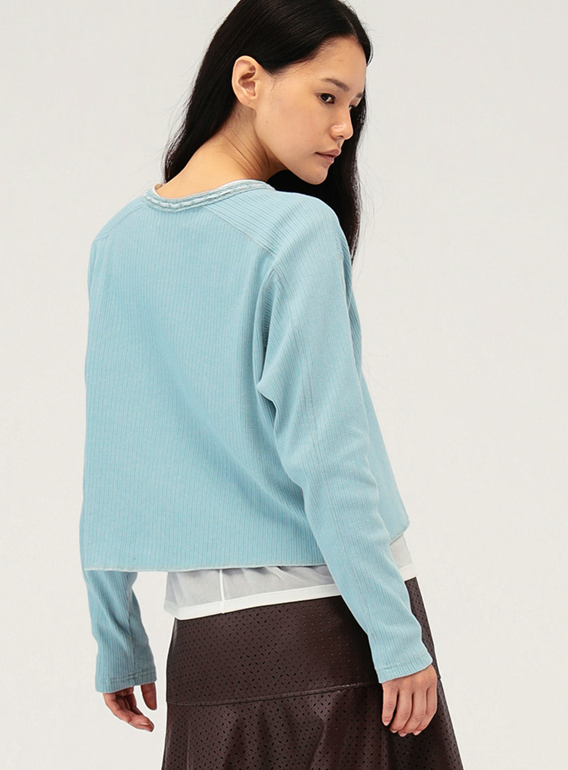 Henley Neck Lace Cardigan