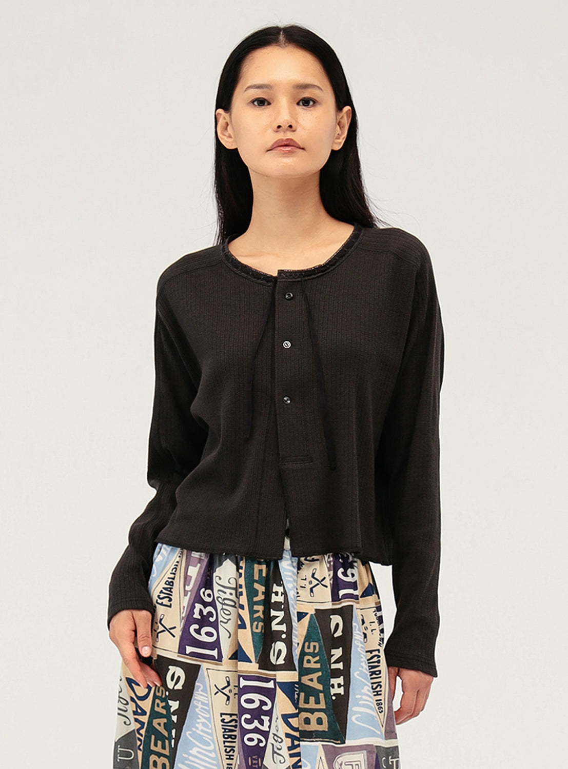 Henley Neck Lace Cardigan