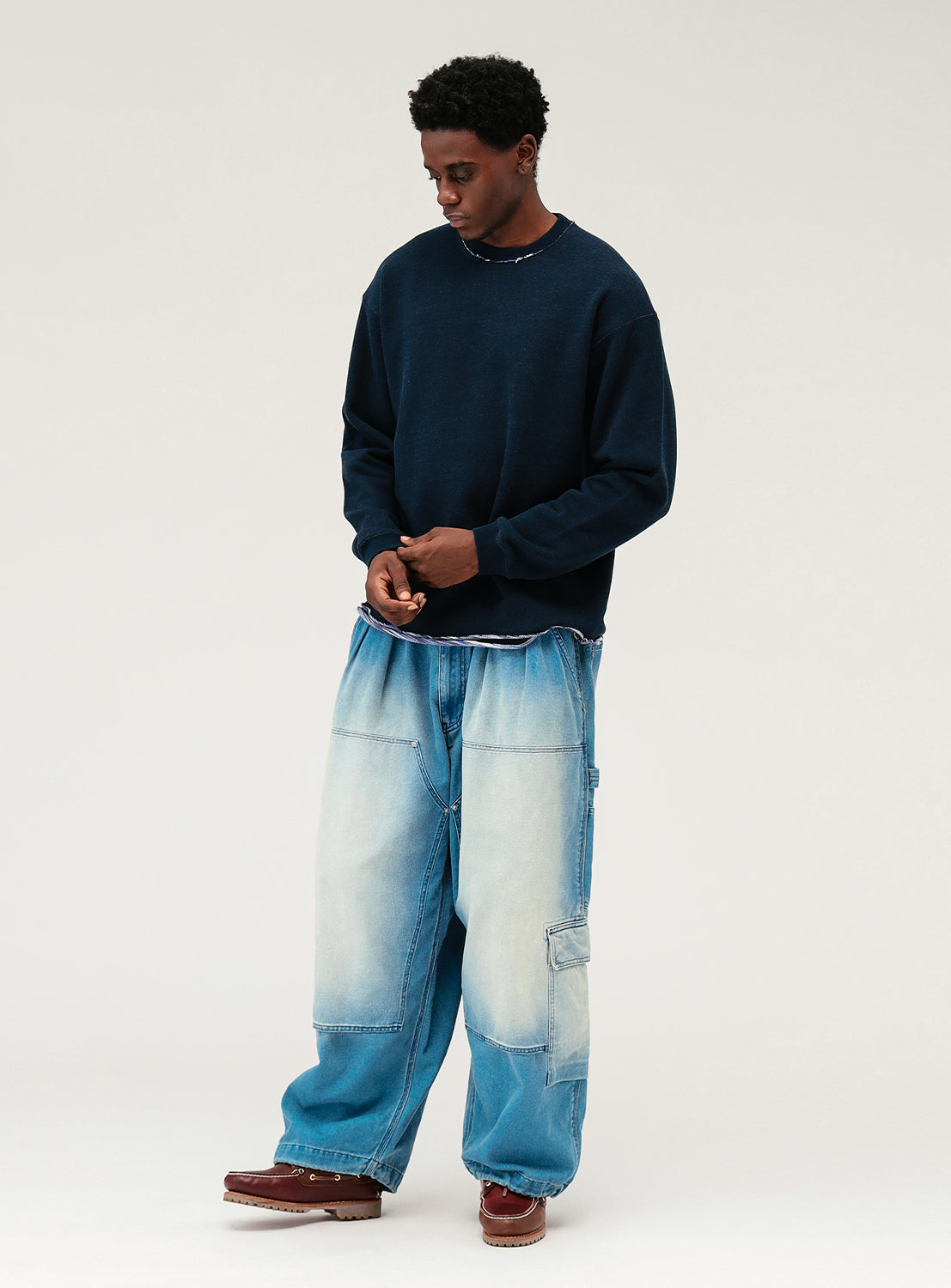 Kasuri Crew Neck Sweatshirt