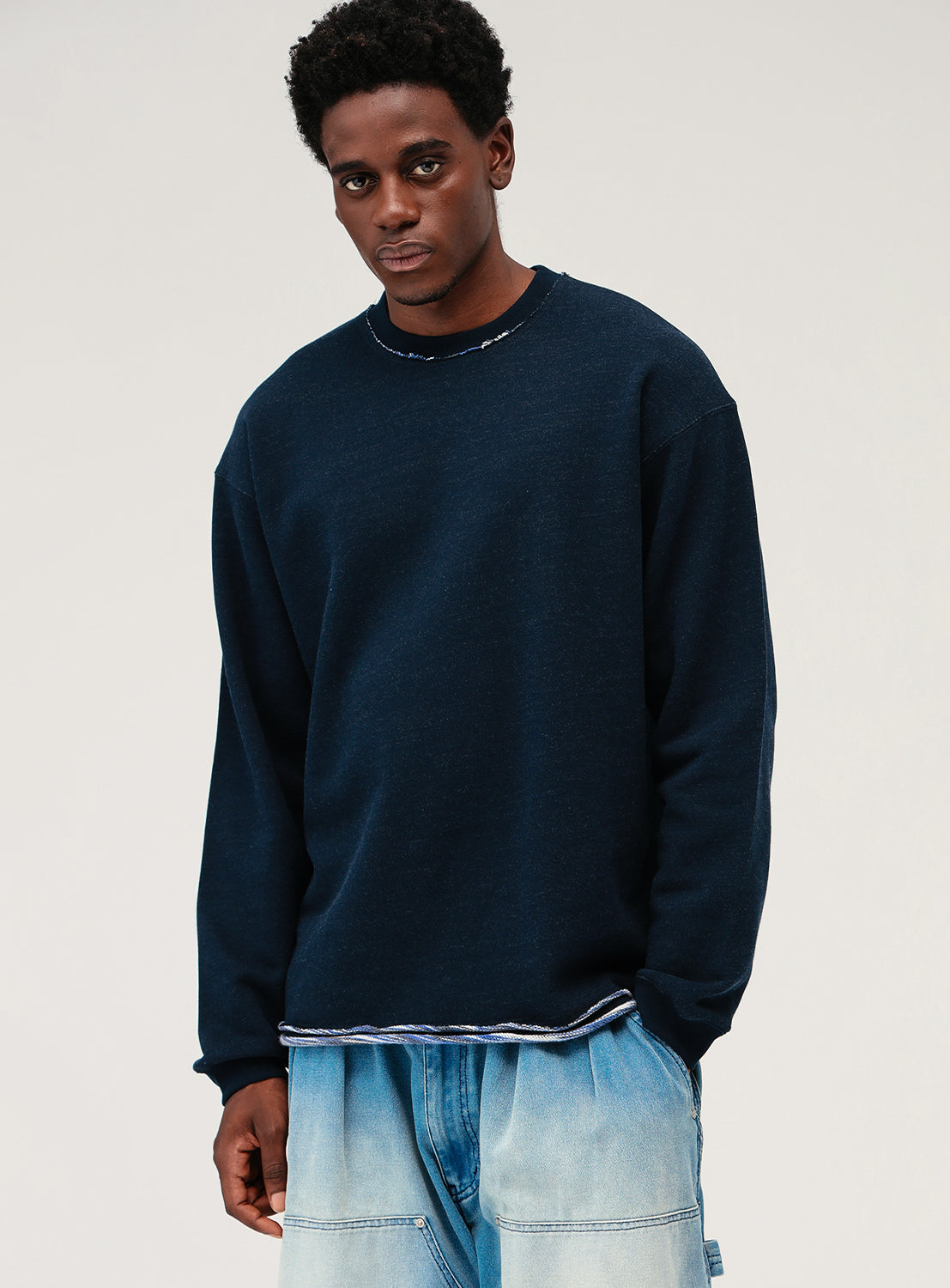 Kasuri Crew Neck Sweatshirt
