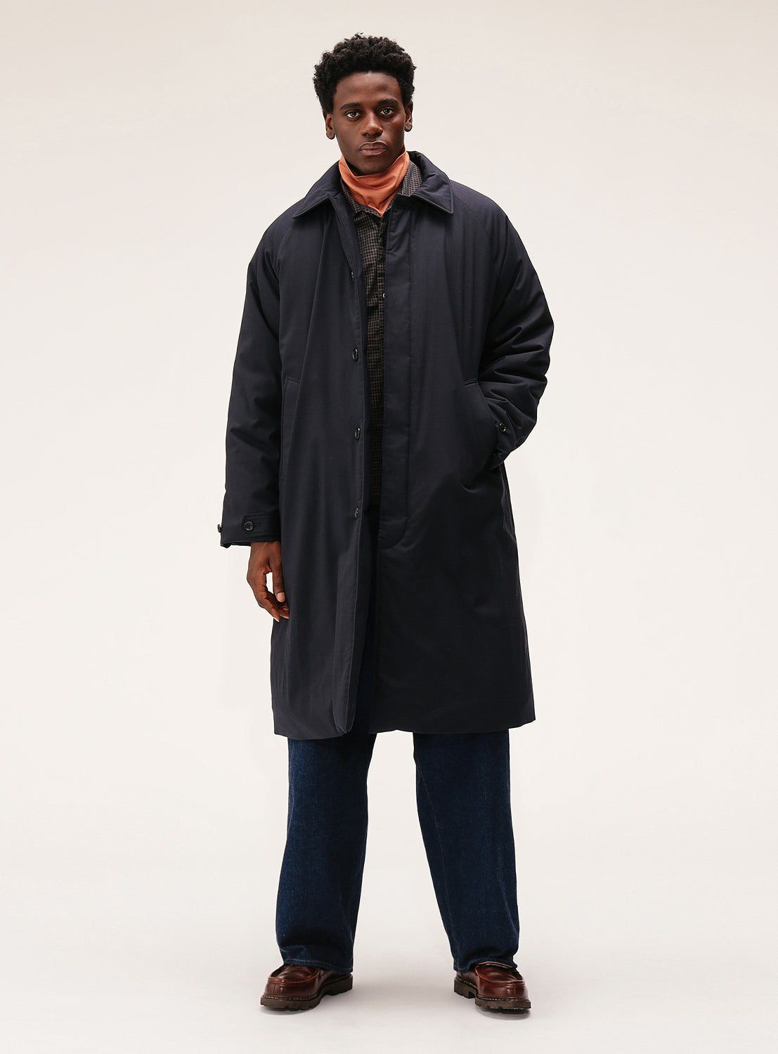 Wide Fit Padded Balmacaan Coat