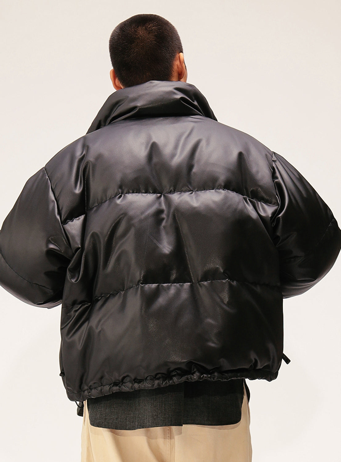 Leather Look Down Jacket