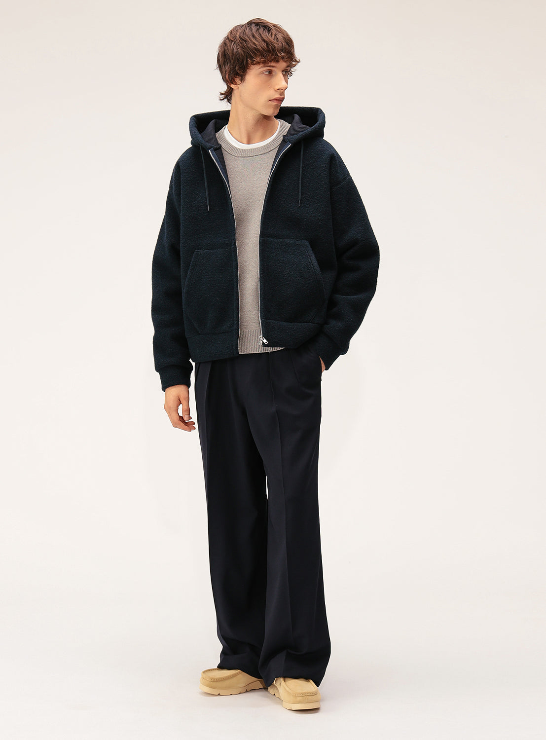 Silver Full Zip Hoodie