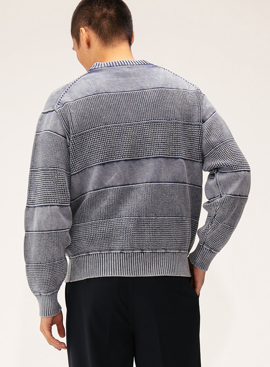 Wide-Fit Faded Cotton Crewneck