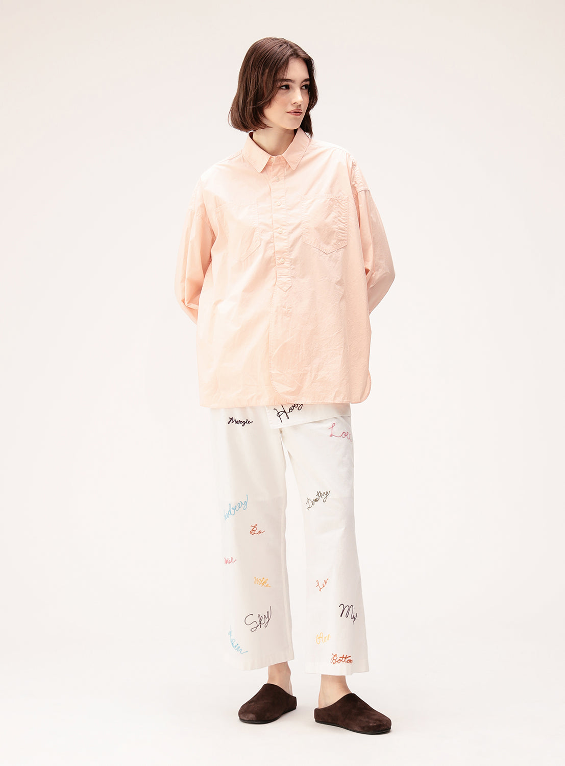 Oversized Typewriter Fabric Work Shirt
