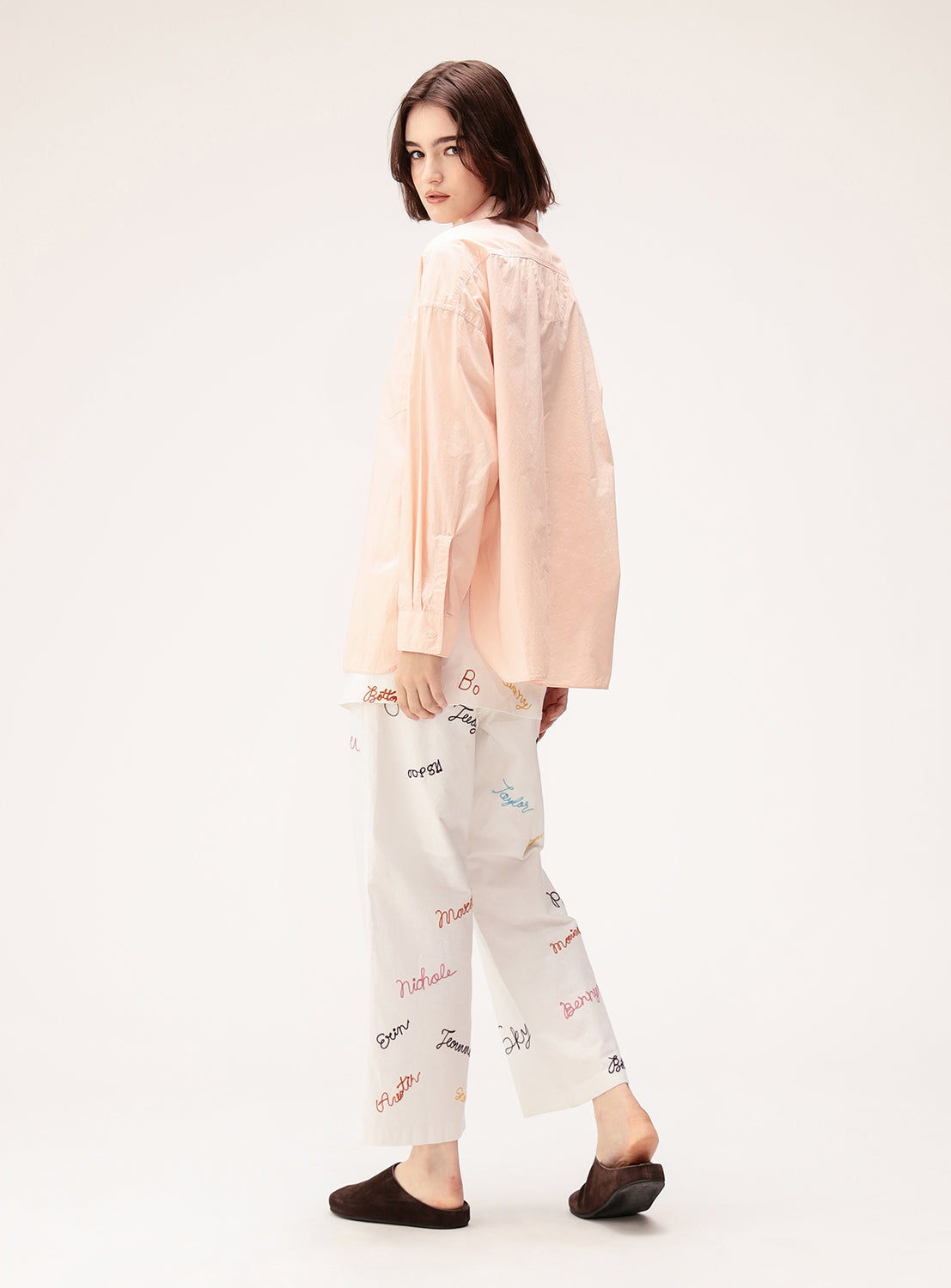 Oversized Typewriter Fabric Work Shirt