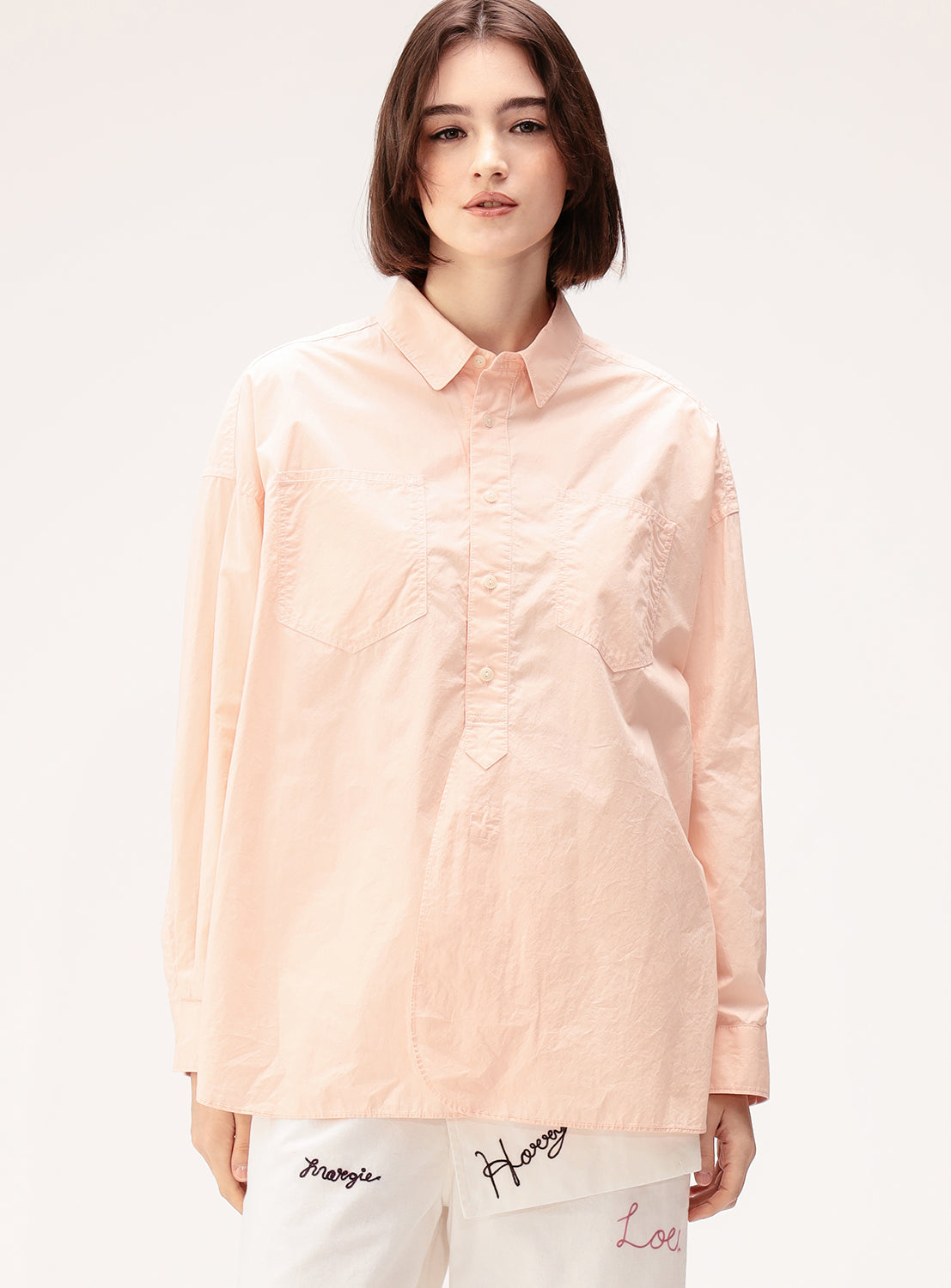 Oversized Typewriter Fabric Work Shirt