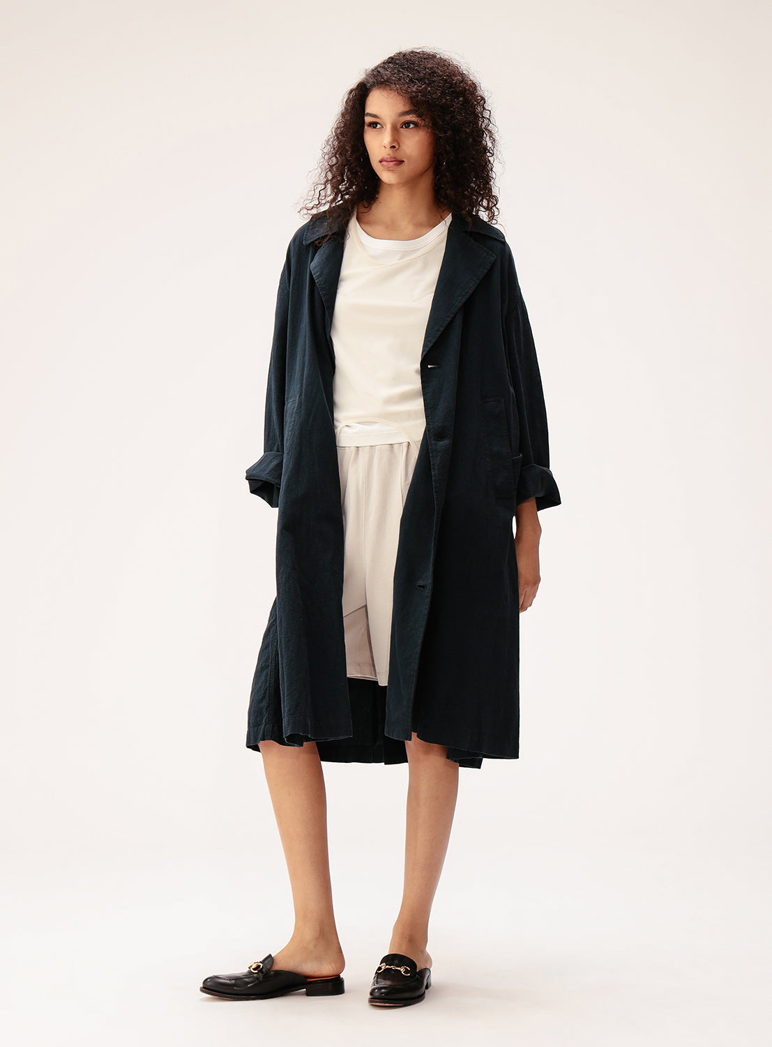 Cotton Linen Trench Coat