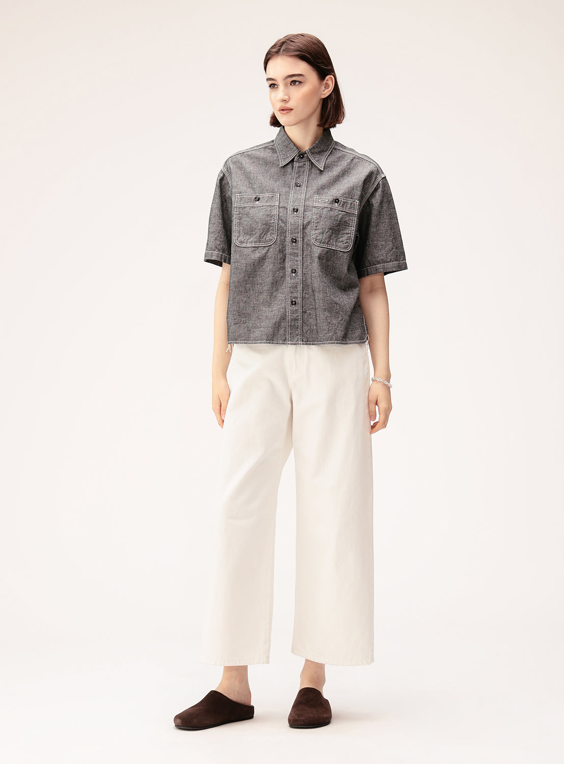Chambray Short-Sleeve Work Shirt