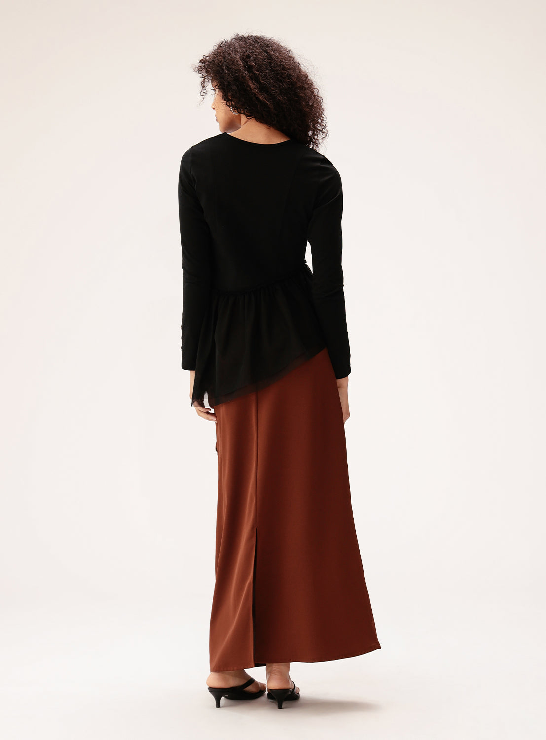 Tulle Asymmetrical Hem T-Shirt