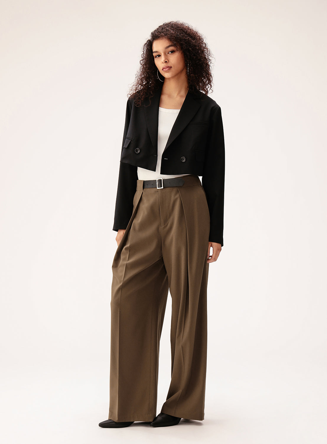 Belted Wide Leg Pants