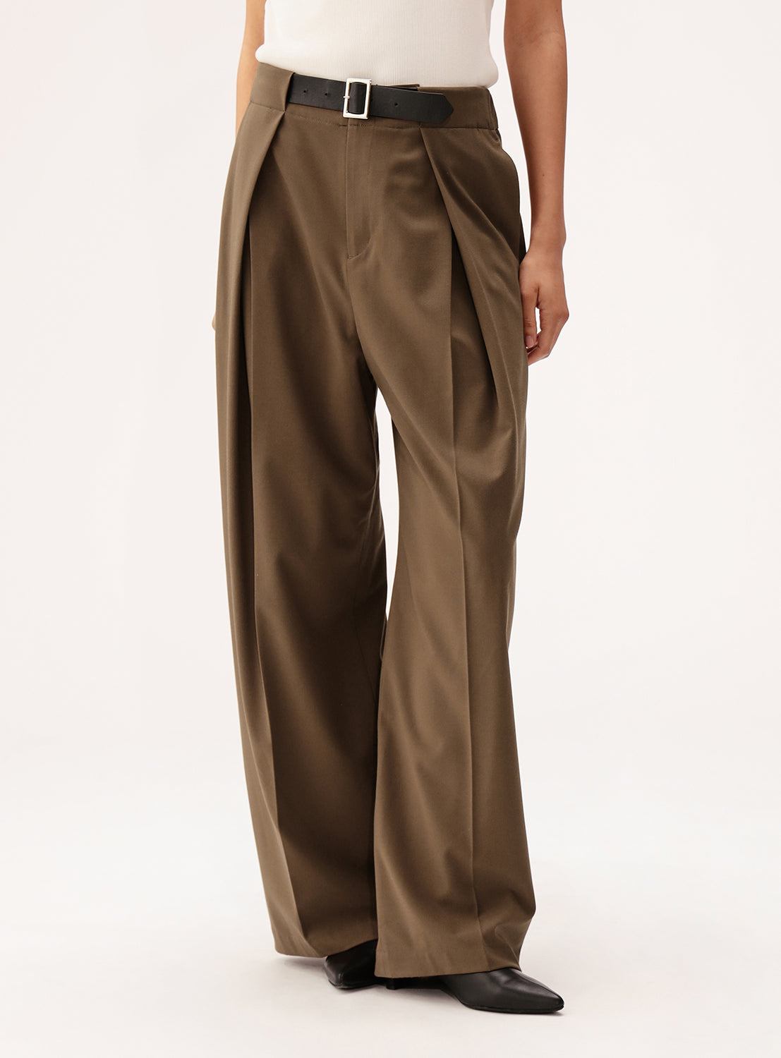 Belted Wide Leg Pants