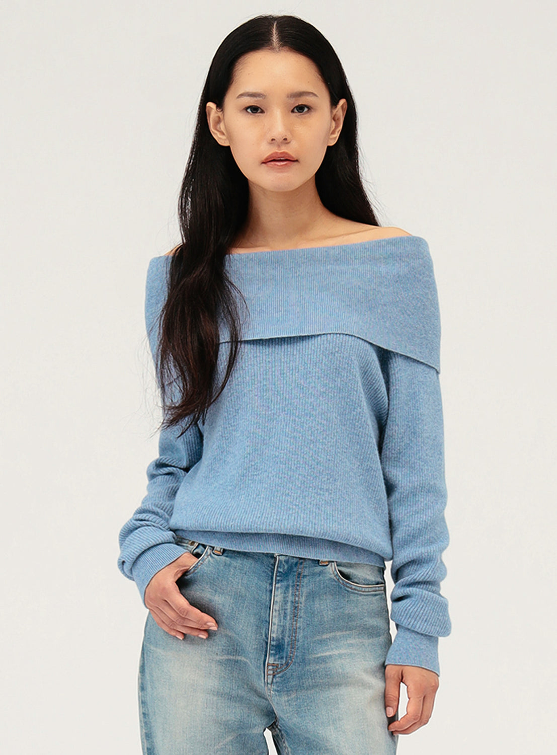 Ribbed Off The Shoulder Top