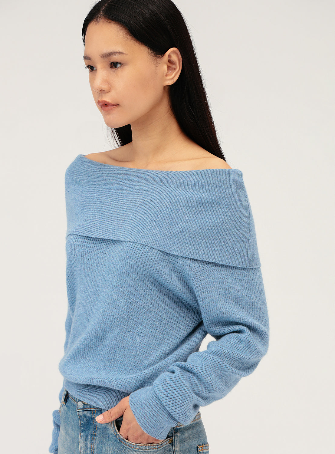 Ribbed Off The Shoulder Top