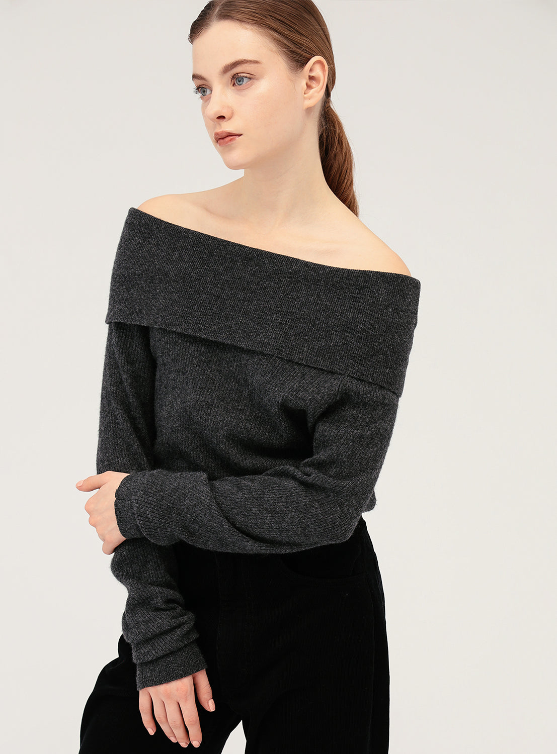 Ribbed Off The Shoulder Top