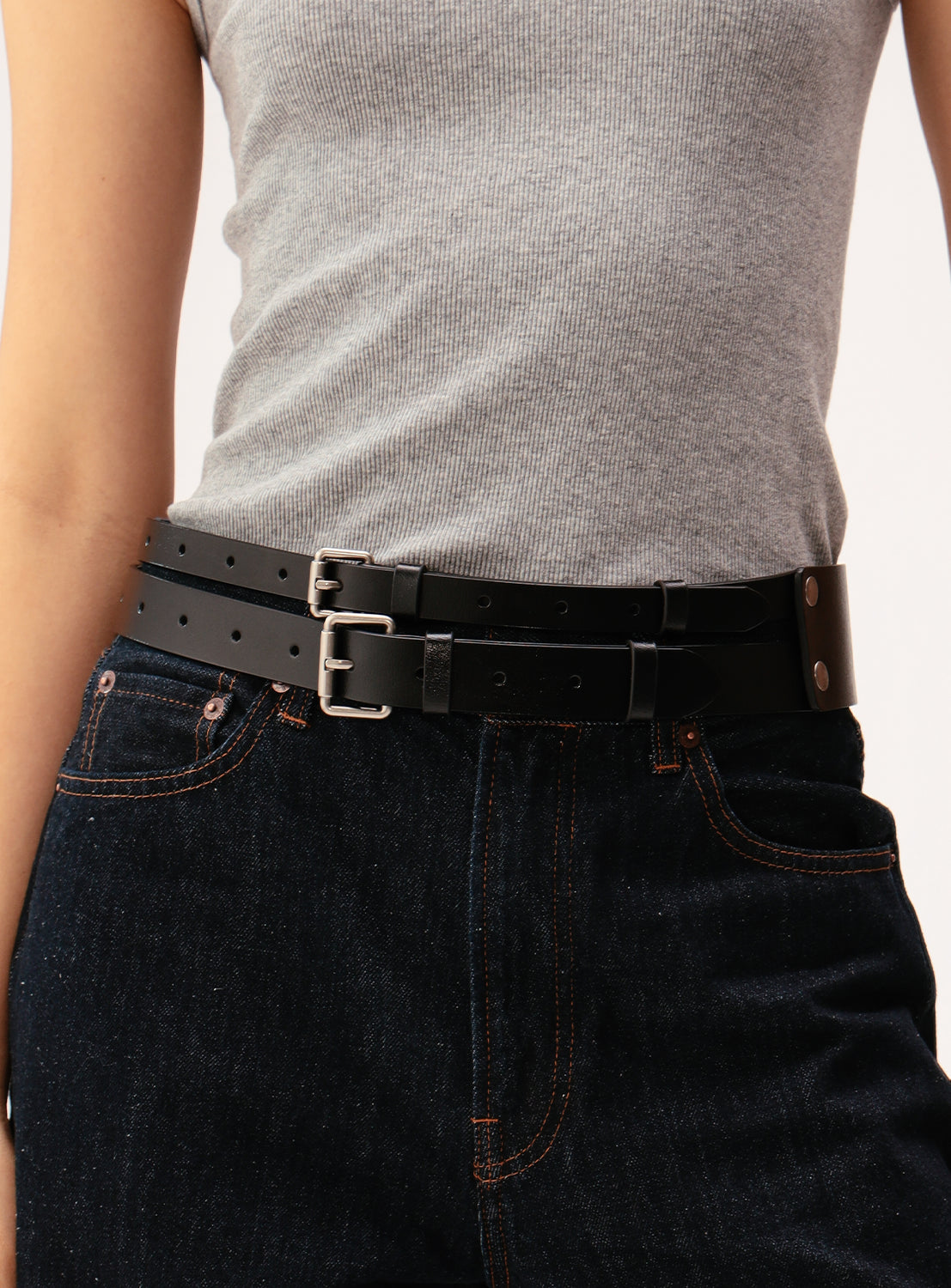 Wide Double Buckle Belt