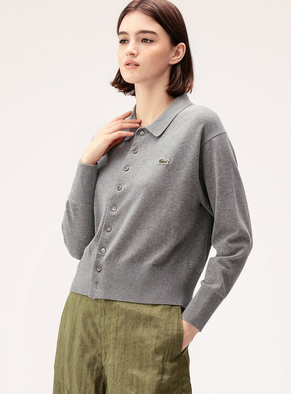 [Exclusive] LACOSTE x BEAMS BOY Polo Cardigan