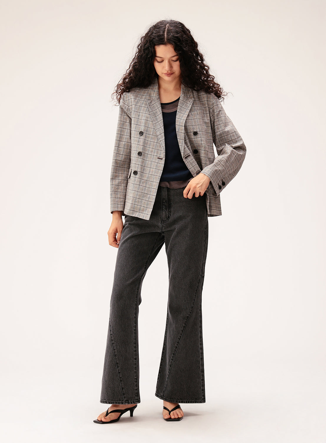 Plaid Double-Breasted Overshirt Jacket