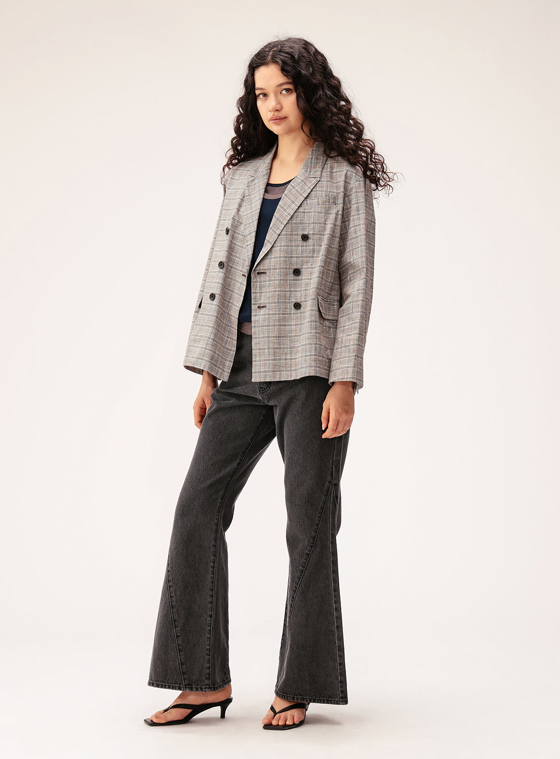Plaid Double-Breasted Overshirt Jacket