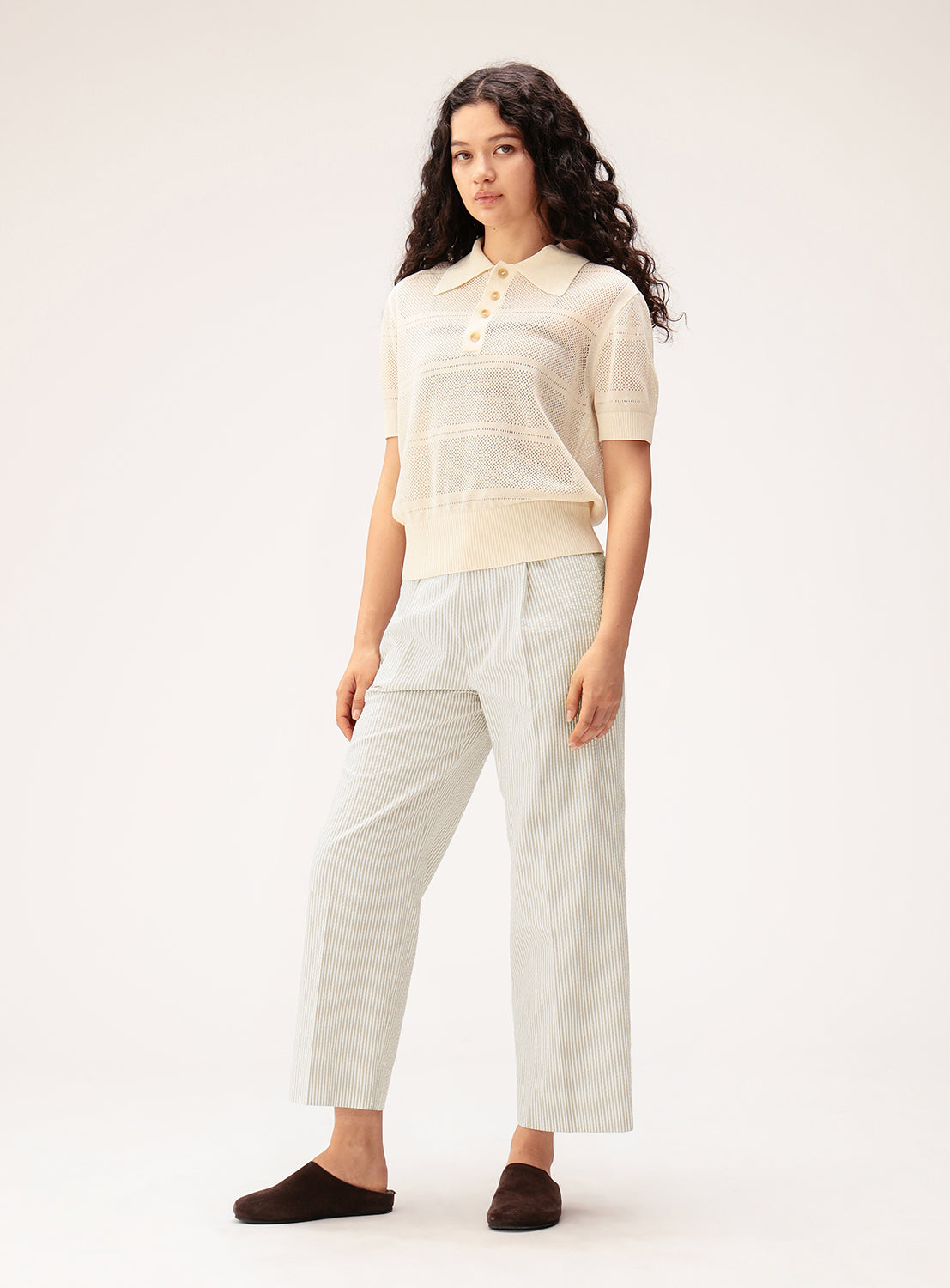 Relaxed Fit Seersucker Slacks