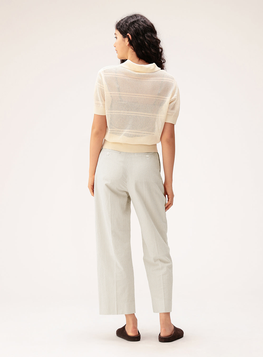 Relaxed Fit Seersucker Slacks