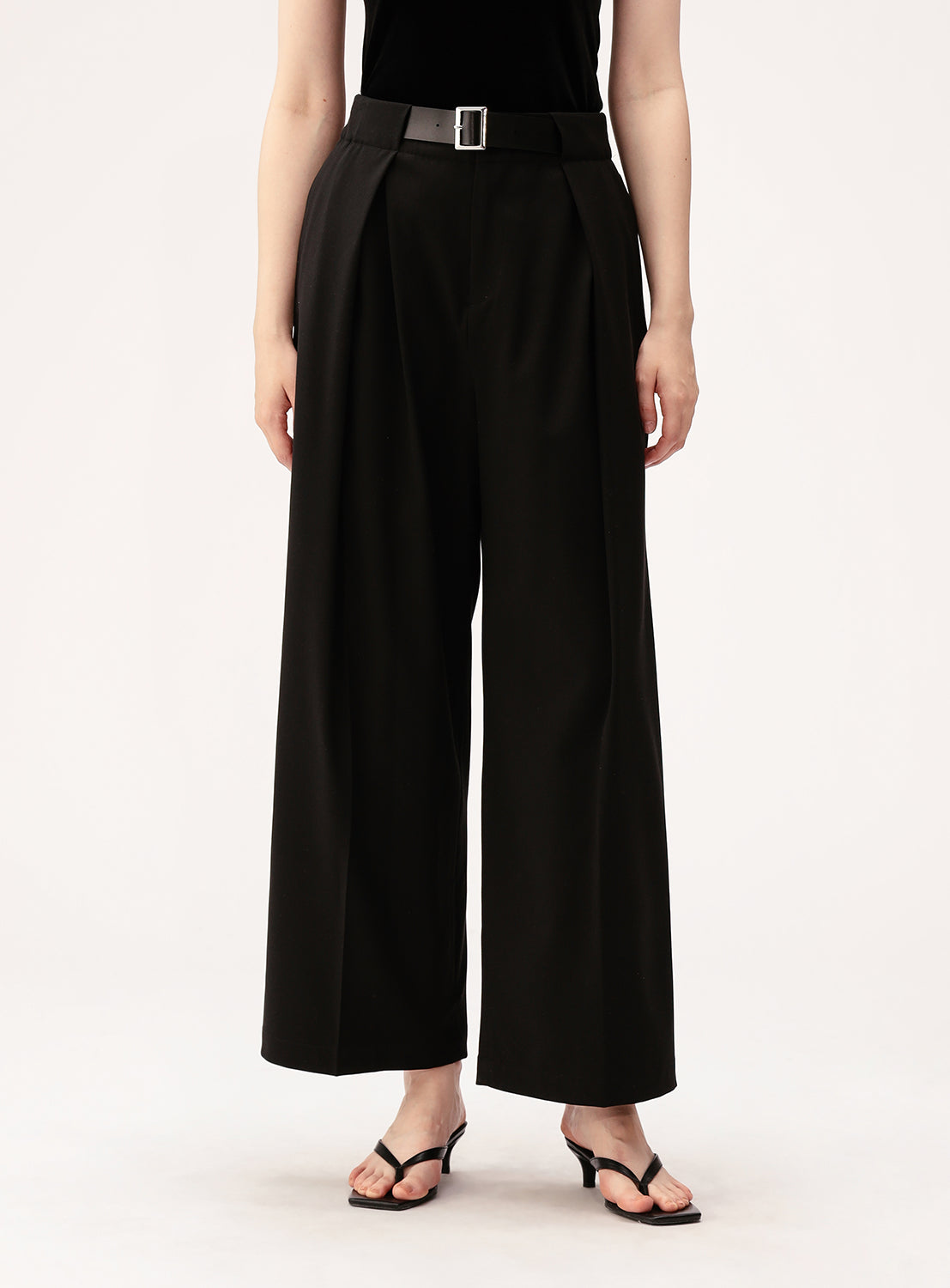 Belted Wide Leg Pants