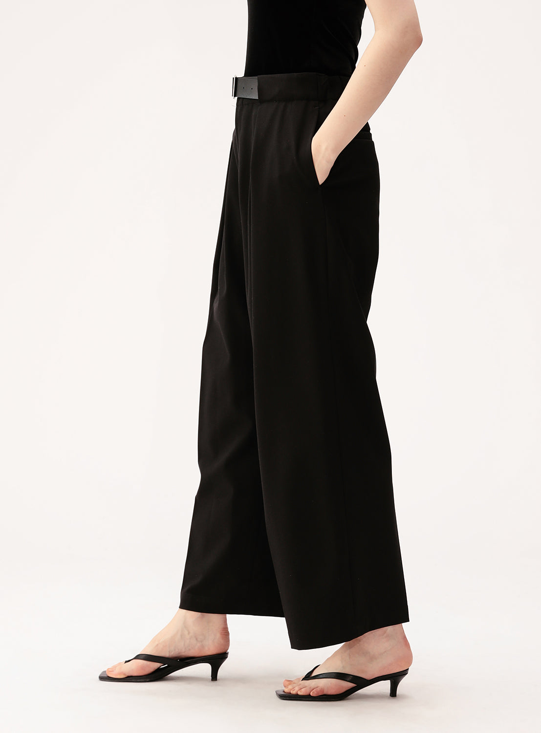 Belted Wide Leg Pants