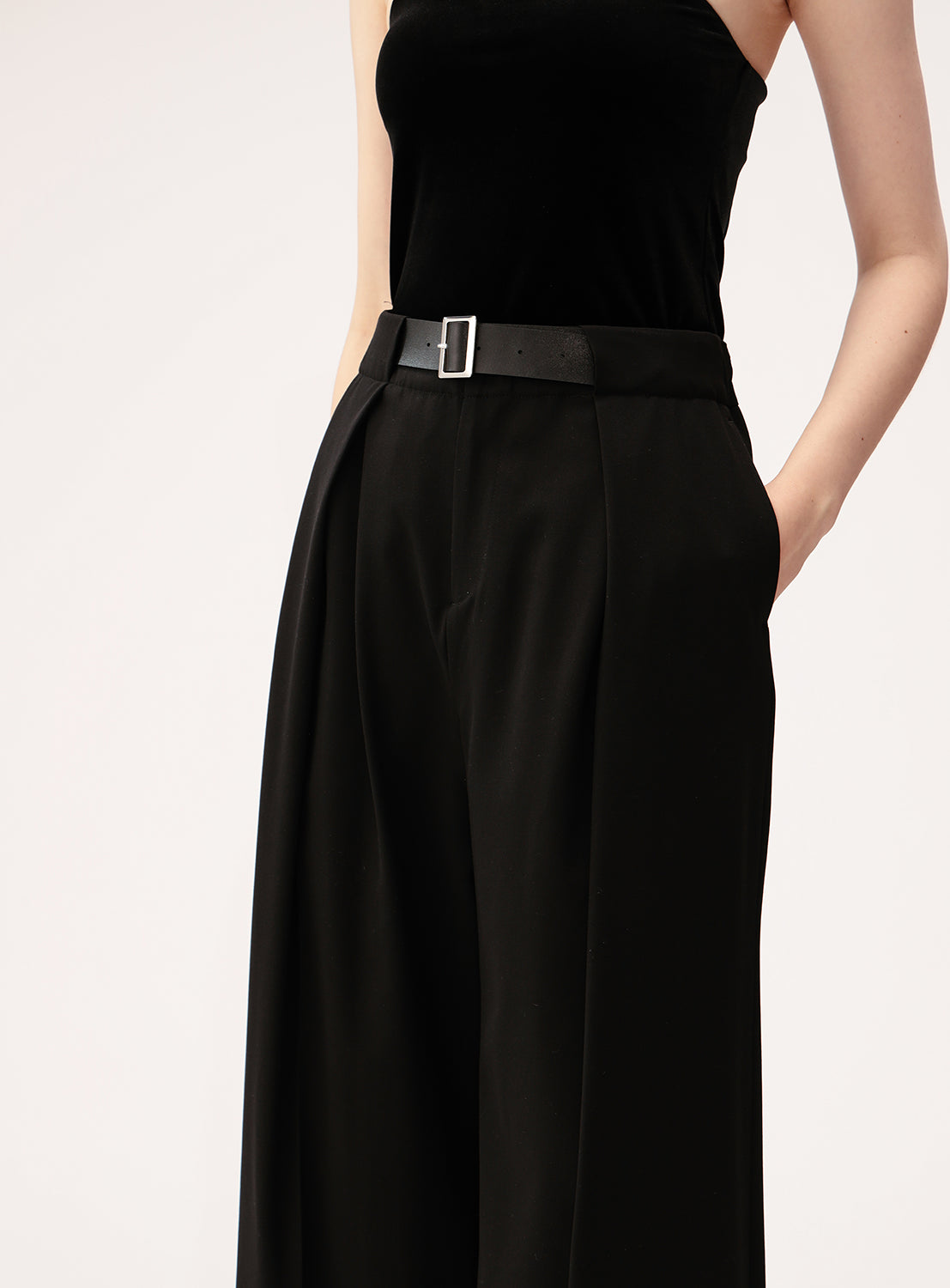 Belted Wide Leg Pants