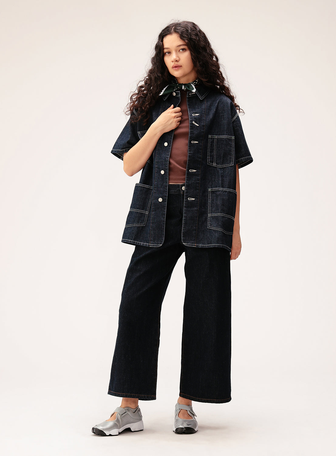 Denim Coverall Short Sleeve Jacket