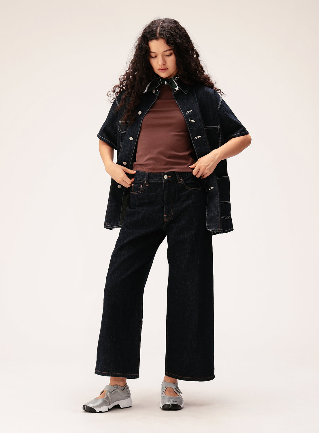 Denim Coverall Short Sleeve Jacket