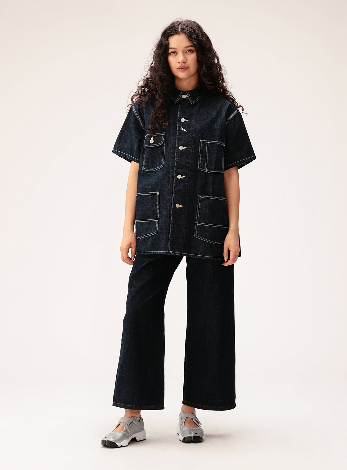 Denim Coverall Short Sleeve Jacket
