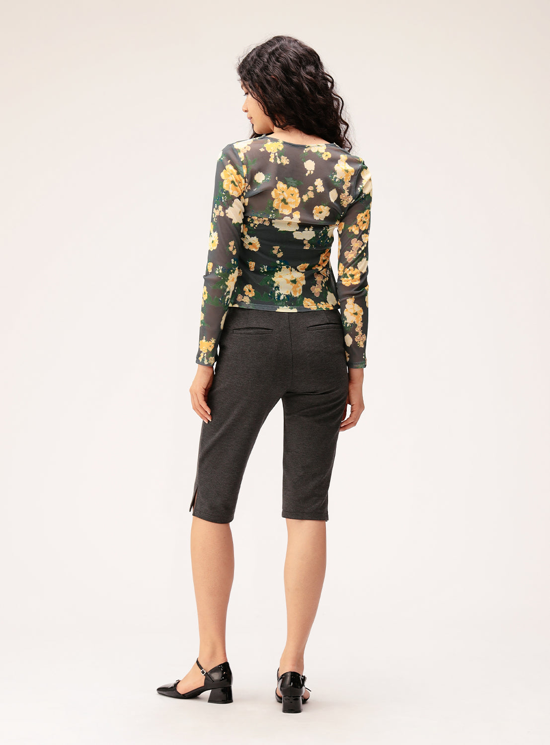 Sheer Floral Print Cardigan