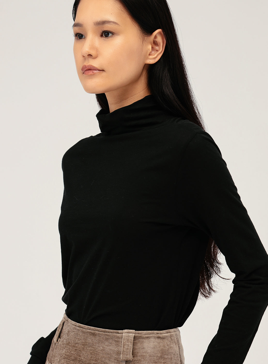 Soft Jersey Turtleneck Top
