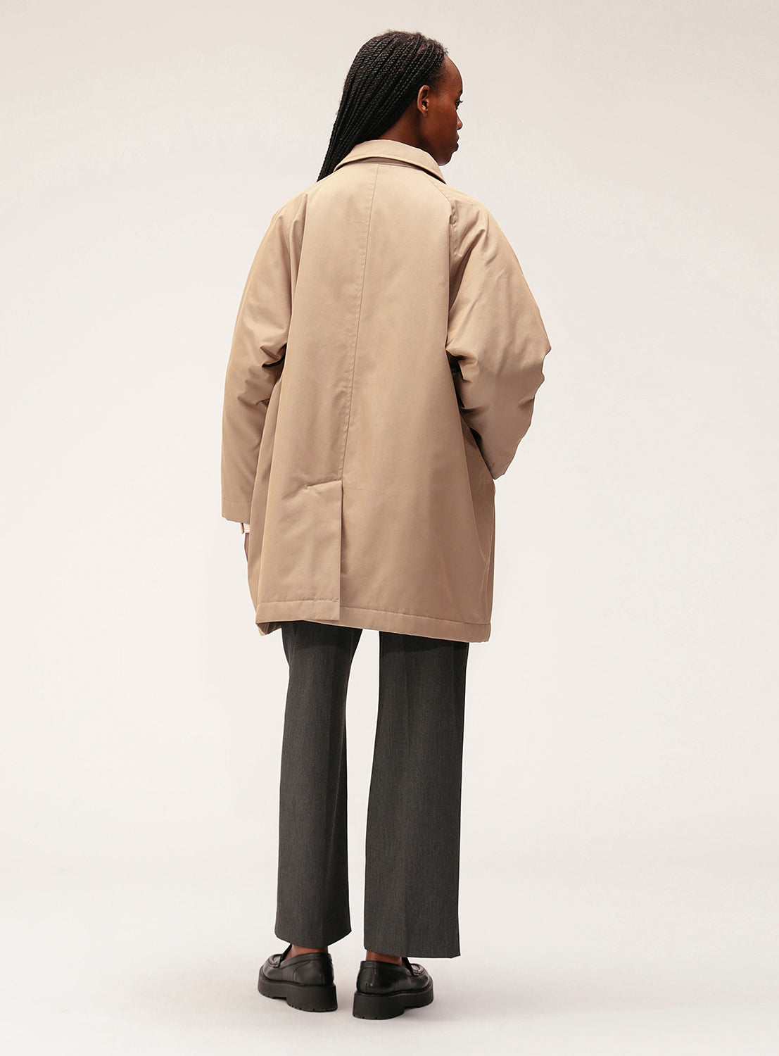 Chambray Stand Collar Coat