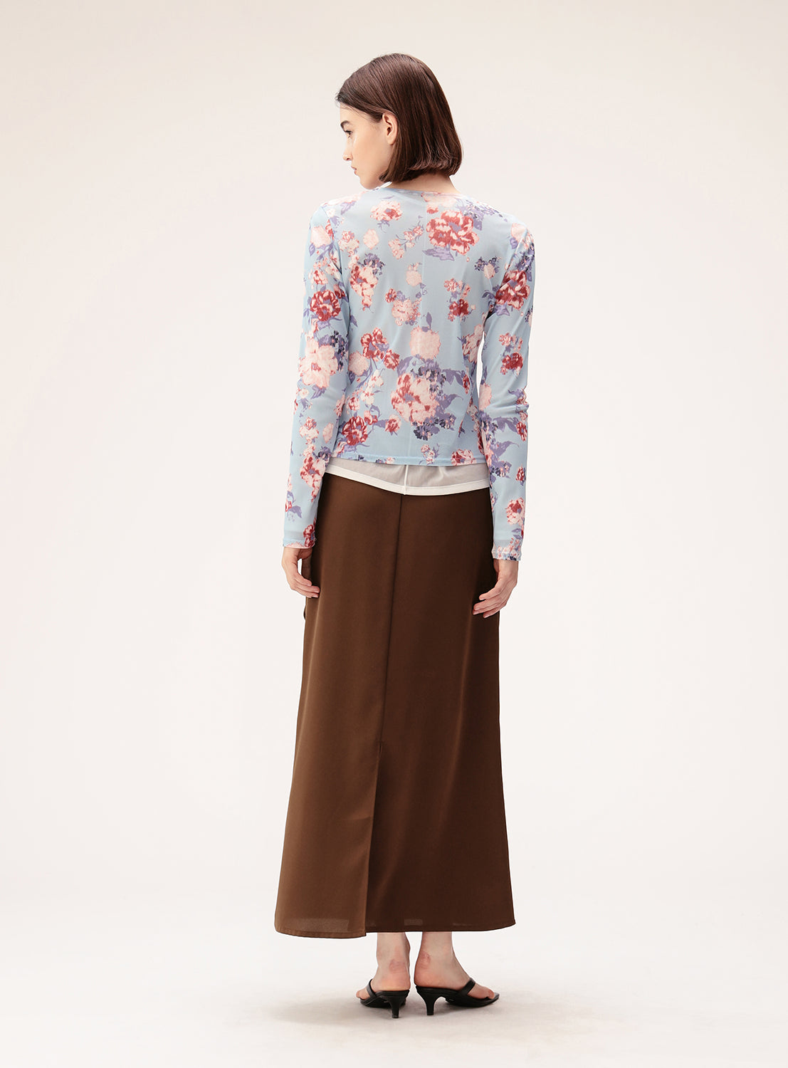 Sheer Floral Print Cardigan
